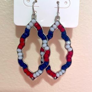 ❤️NEW ARRIVAL! 💙 Jillian Red White Blue Beaded Earrings